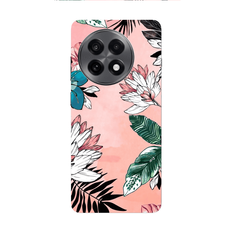 Oneplus 13 5G Tropical flowers Transparent Silicone TPU Θήκη